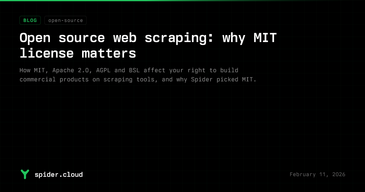 Spider Blog - Open Source Web Scraping: Why MIT License Matters