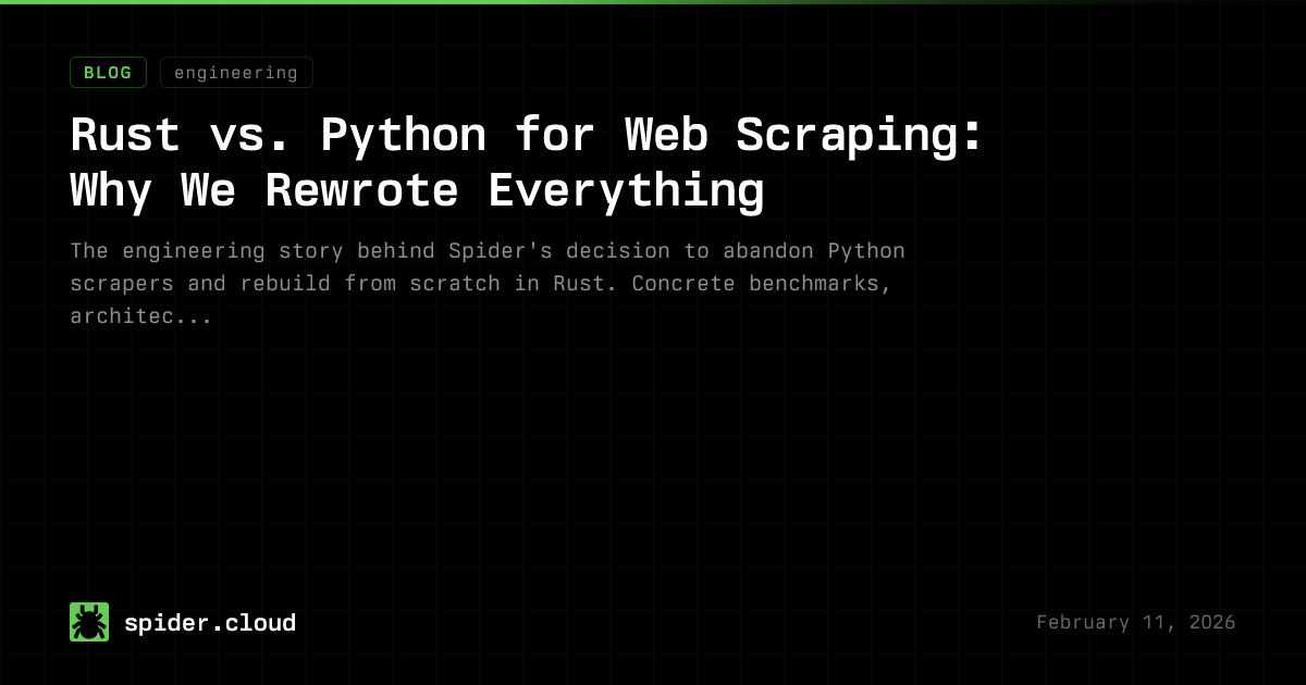 Spider Blog - Rust vs. Python for Web Scraping: Why We Rewrote Everything