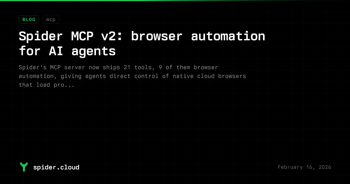 Spider Blog - Spider MCP v2: Browser Automation for AI Agents
