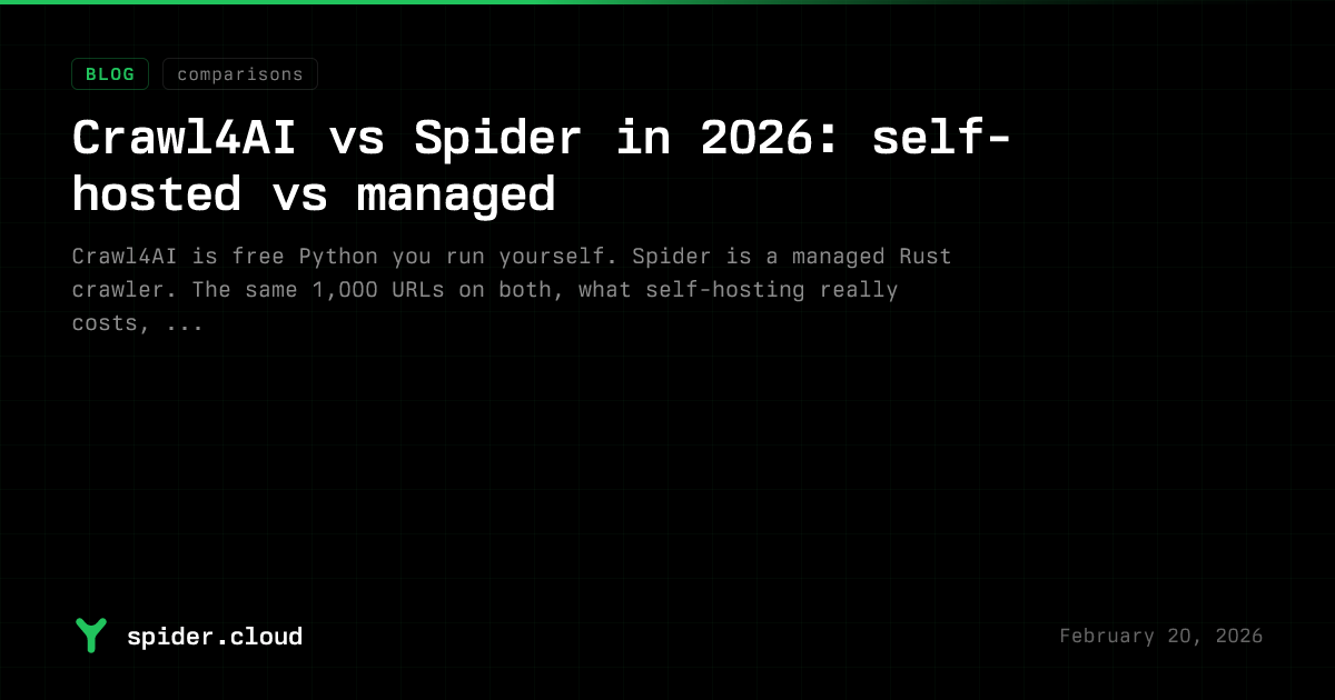 Spider Blog - Spider vs. Crawl4AI: Managed API vs. Self-Hosted Python