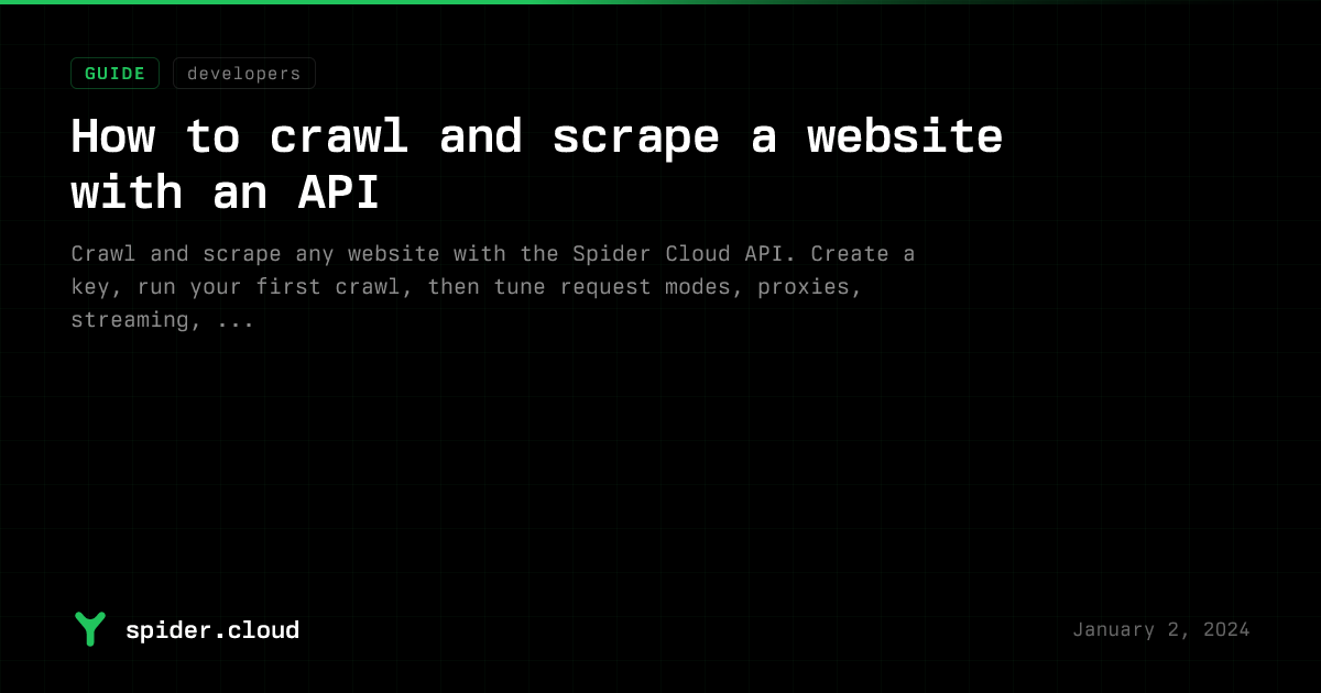 Spider Guides - How to Crawl a Website with the Spider API